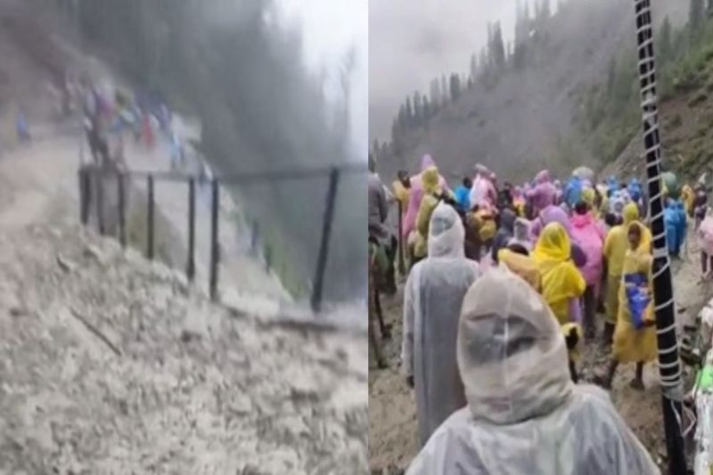 अमरनाथ यात्रा मार्गावर भूस्खलनामुळे चार यात्रेकरू वाहून गेले, अनेक जखमी 